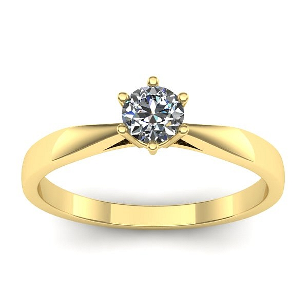 Inel logodna cu diamant rotund