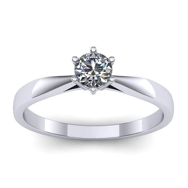 Inel cu diamant rotund