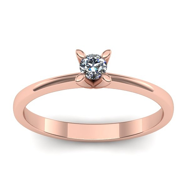 Inel cu diamant rotund