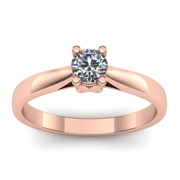 Inel logodna cu diamant rotund