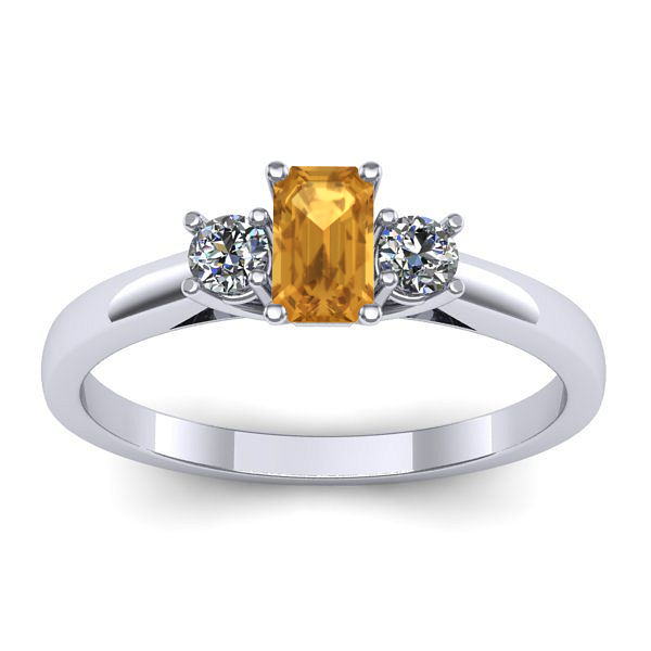 Inel de logodna cu citrin dreptunghiular