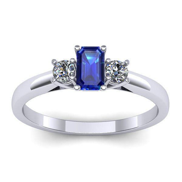 Inel logodna cu safir dreptunghiular