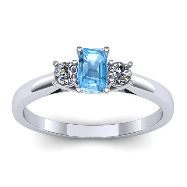 Inel cu topaz blue dreptunghiular