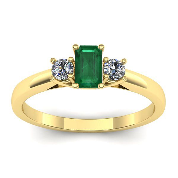 Inel de logodna cu smarald dreptunghiular