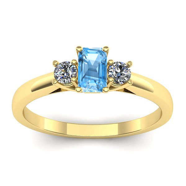 Inel cu topaz blue dreptunghiular