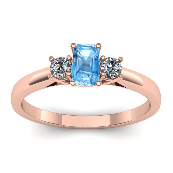 Inel de logodna cu topaz blue dreptunghiular