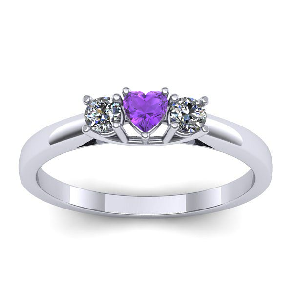 Inel de logodna cu ametist inima