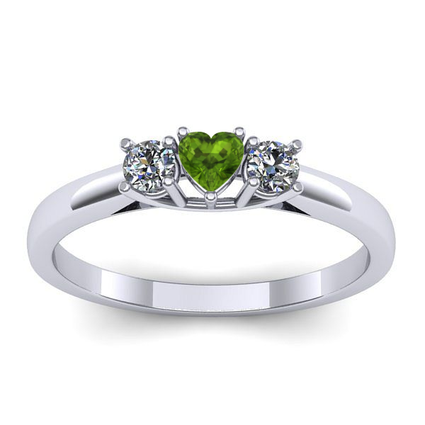 Inel logodna cu peridot inima