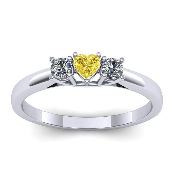 Inel cu safir galben inima