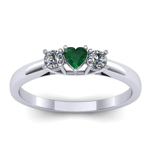 Inel de logodna cu smarald inima