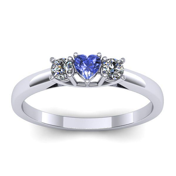 Inel logodna cu tanzanit inima