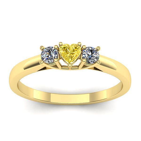 Inel logodna cu safir galben inima