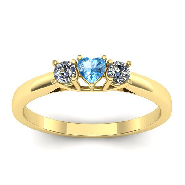 Inel cu topaz blue inima