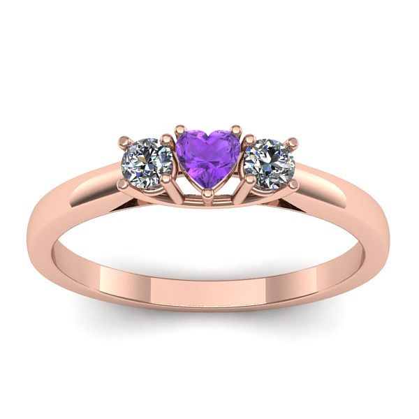 Inel de logodna cu ametist inima