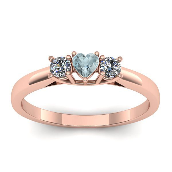 Inel logodna cu aquamarin inima