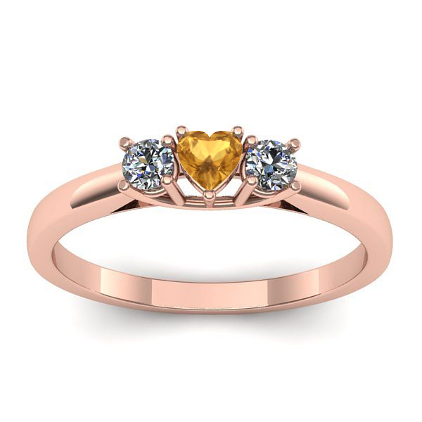 Inel de logodna cu citrin inima