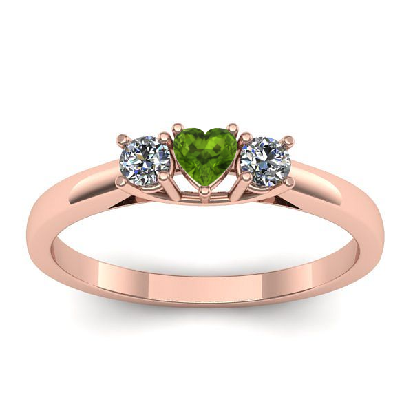 Inel de logodna cu peridot inima