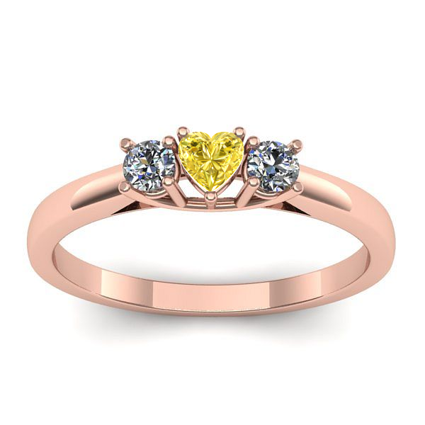 Inel cu safir galben inima