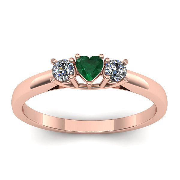 Inel de logodna cu smarald inima