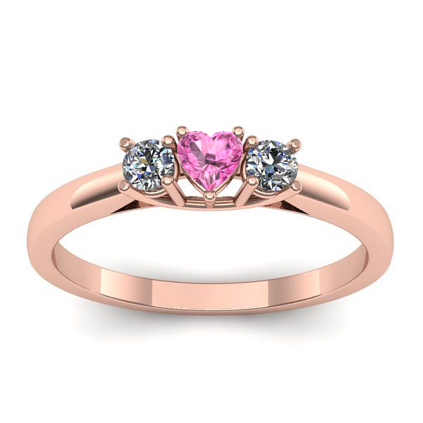 Inel de logodna cu safir roz inima