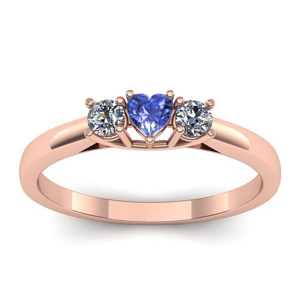 Inel logodna cu tanzanit inima