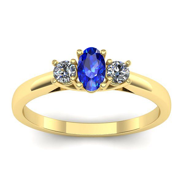 Inel de logodna cu safir oval
