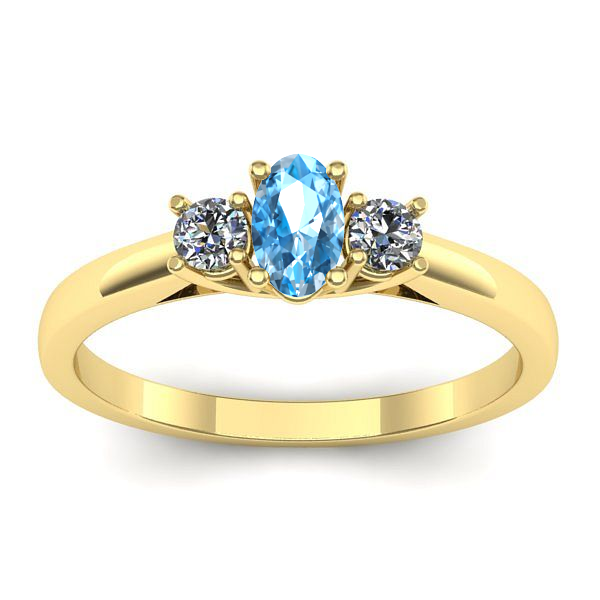 Inel logodna cu topaz blue oval