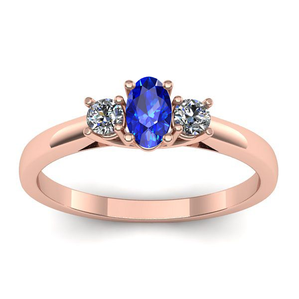 Inel de logodna cu safir oval