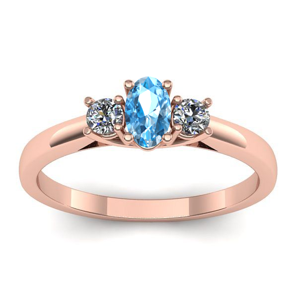 Inel de logodna cu topaz blue oval