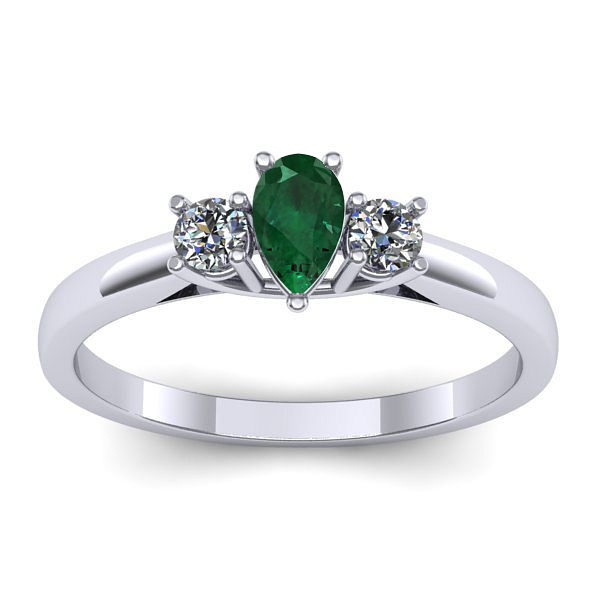 Inel logodna cu smarald lacrima