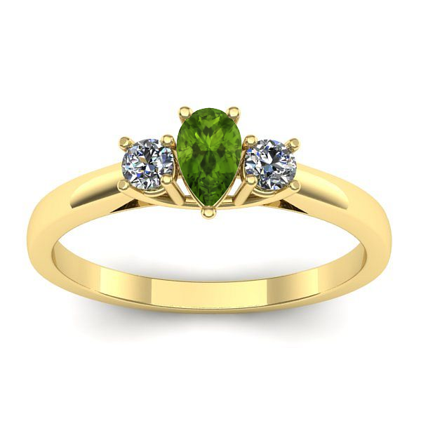 Inel de logodna cu peridot lacrima