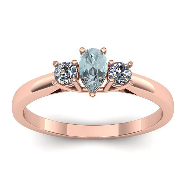 Inel de logodna cu aquamarin lacrima