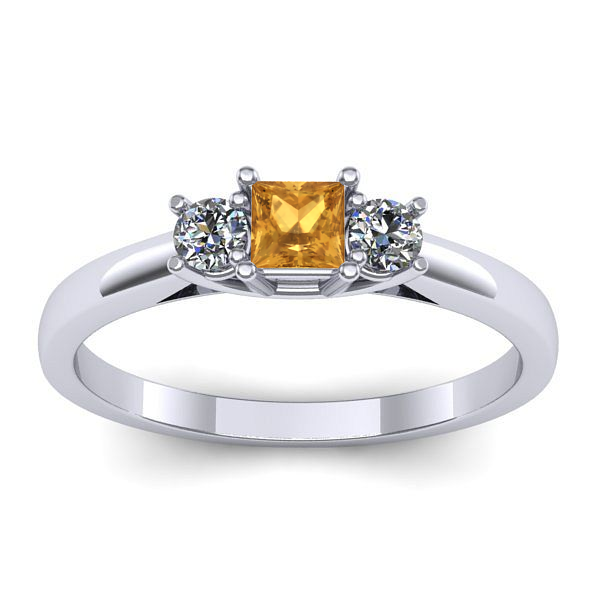 Inel logodna cu citrin patrat