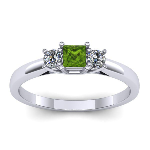 Inel logodna cu peridot patrat