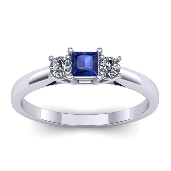 Inel cu safir patrat