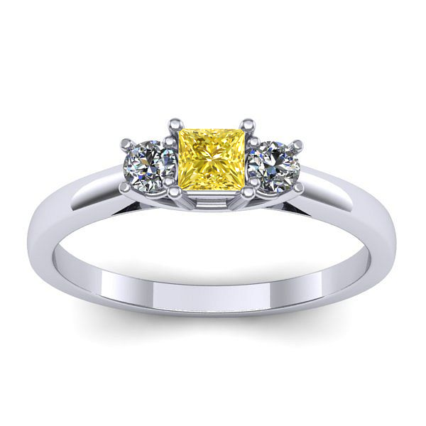 Inel logodna cu safir galben patrat