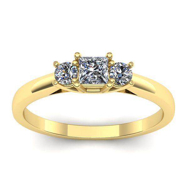 Inel logodna cu diamant patrat