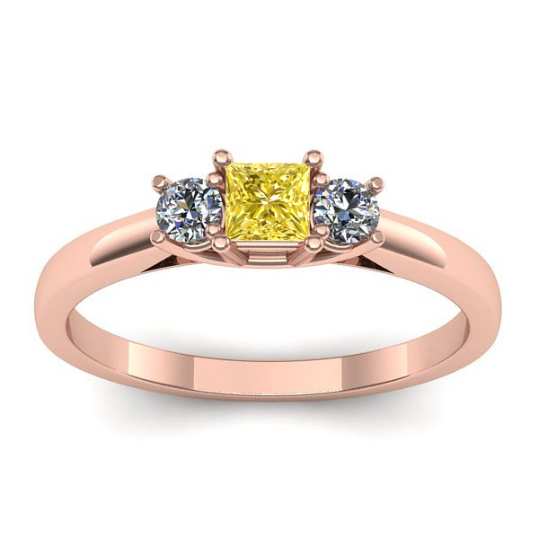 Inel logodna cu safir galben patrat