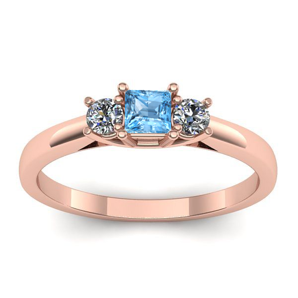 Inel de logodna cu topaz blue patrat
