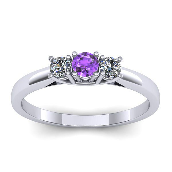 Inel logodna cu ametist rotund