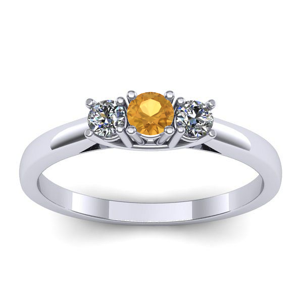 Inel logodna cu citrin rotund