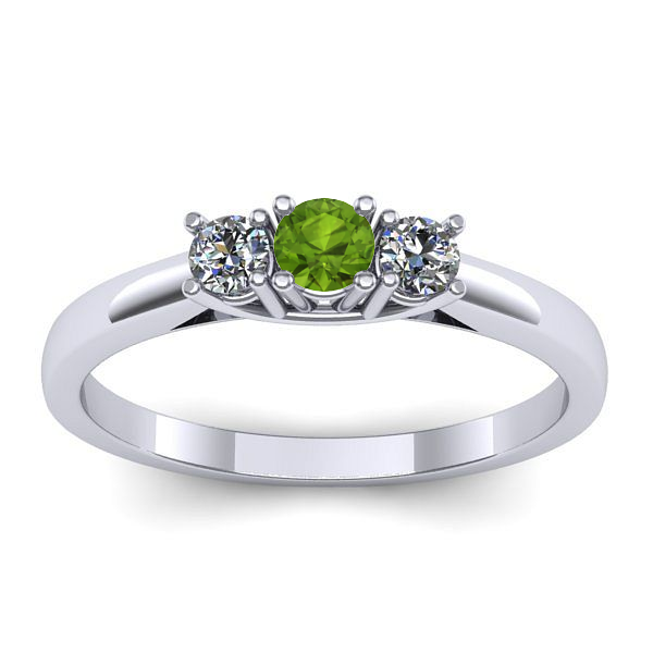 Inel de logodna cu peridot rotund