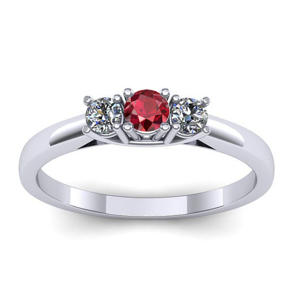 Inel de logodna cu rubin rotund
