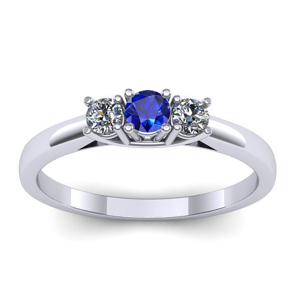 Inel logodna cu safir rotund