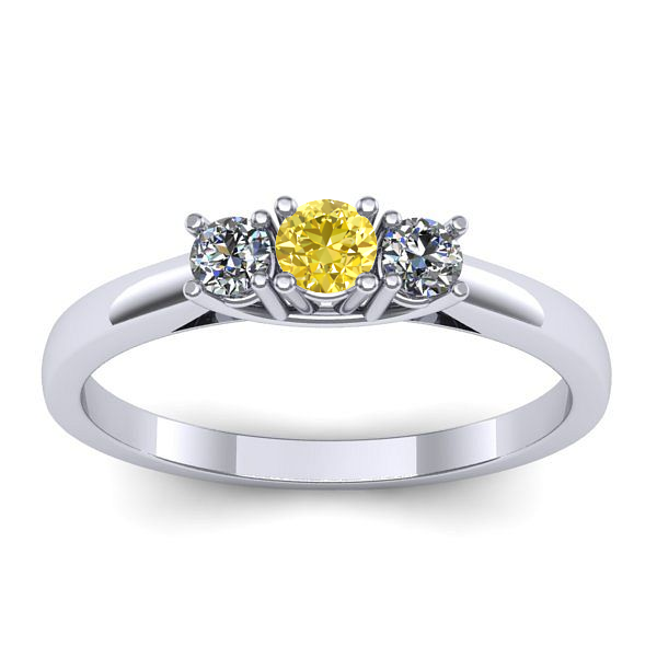 Inel cu safir galben rotund