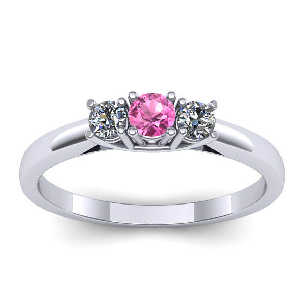 Inel cu safir roz rotund