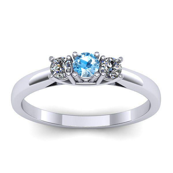 Inel de logodna cu topaz blue rotund