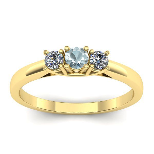 Inel cu aquamarin rotund