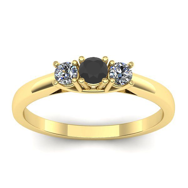 Inel logodna cu diamant negru rotund