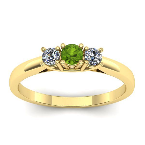 Inel logodna cu peridot rotund